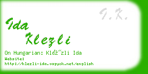 ida klezli business card